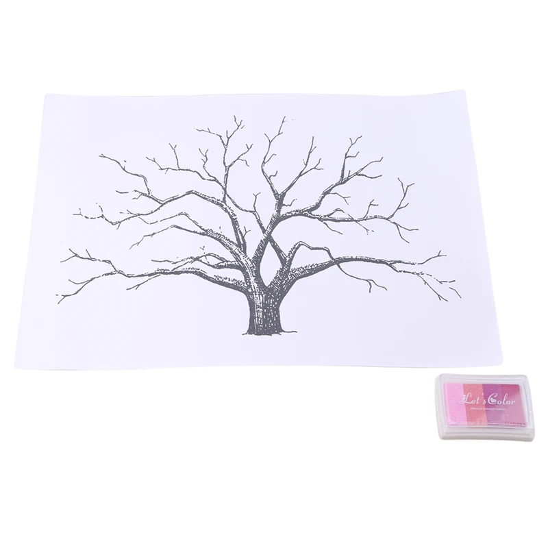 

Personalized Canvas Fingerprint Painting Wedding Tree Guest Book Wedding Gifts DIY Comunion Birthday Party Decorations