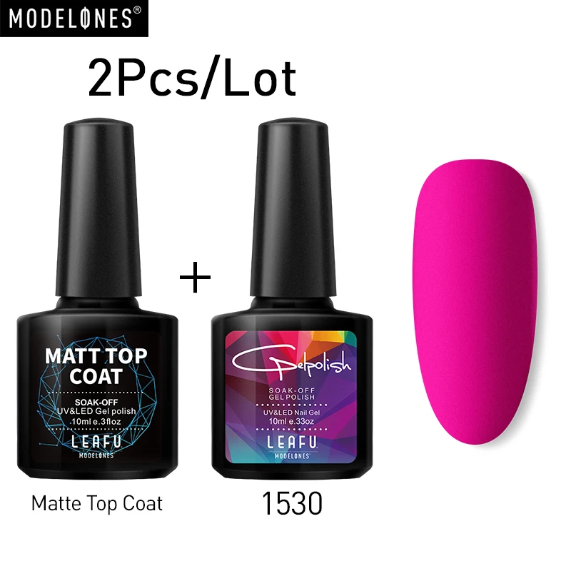 Modelones 2 шт./лот Розовый Цветной Гель-лак для ногтей впитывающий матовый эффект лак