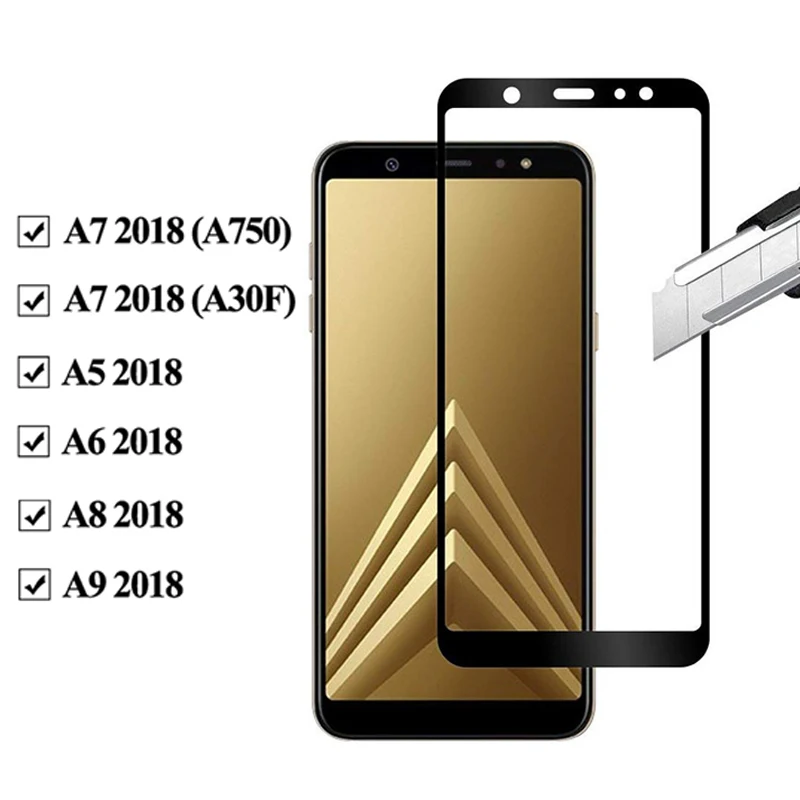 Для samsung Galaxy A9 A8 A7 A6 A5 2018 Стекло на Экран протектор 9 8 7 6 5 закаленное лист