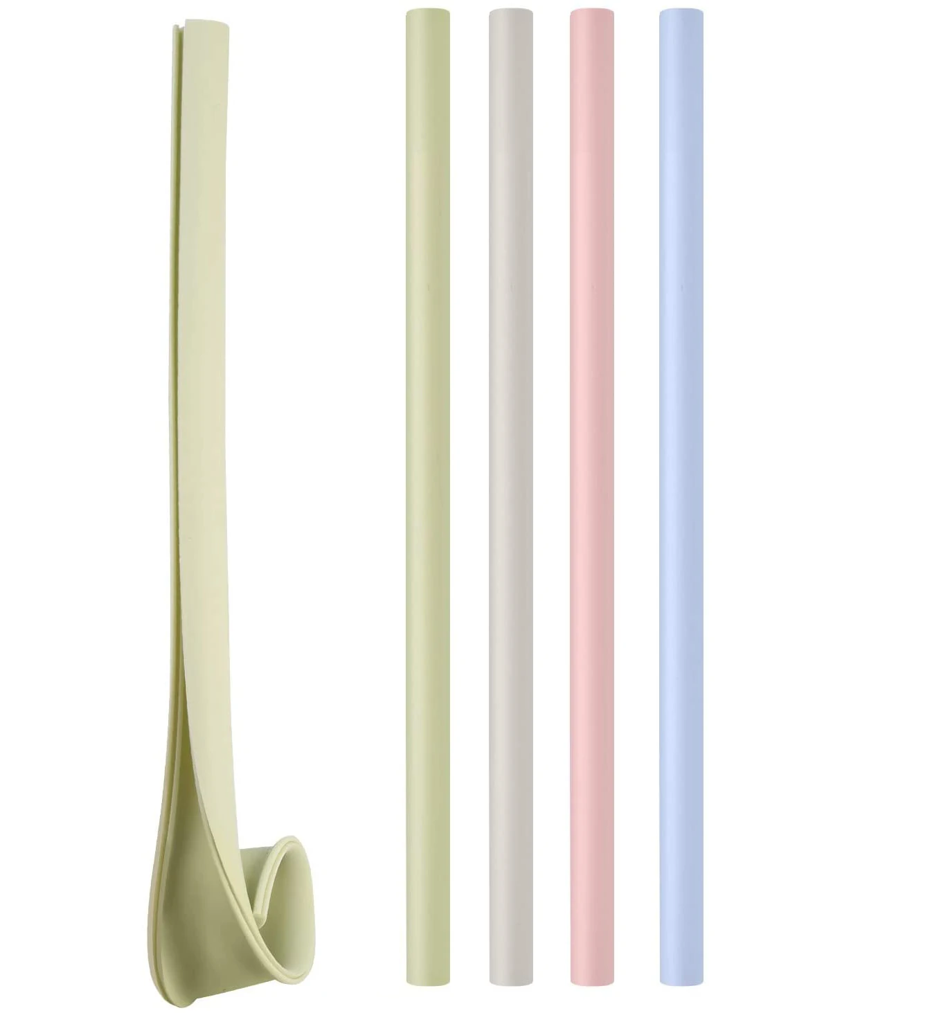 Набор силиконовых соломинок для коктейлей 4 упаковки многоразовые моющиеся