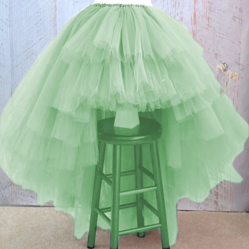 

Asymmetrical High Low Tiered Puffy Tulle Skirts For Women Special Designed Floor Length Long Women Skirt Tutu Custom Made