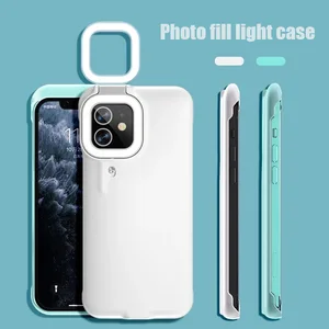 for iphone series huawei p40 mate smart fill light case for12 11 fill light ring light flash case stable shell for iphone xr free global shipping