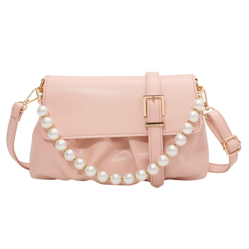 

Beading Green Pu Leather Flap Crossbody Bags for Women 2021 Fashion Luxury Trendy Summer Shoulder Handbags and Purses