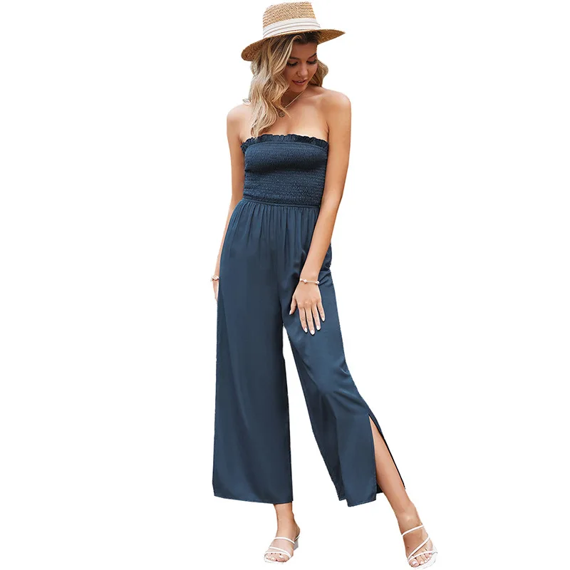 

Rompers Womens Jumpsuit Long Pants Beachwear Overalls For Women Summer Plus Size Jumpsuits Female Suit Off Shoulder Wide Leg