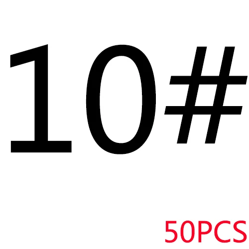 10 SIZE 50PCS Все для/рыболовный крючок для ловли карпа/снасти/аксессуары/предметы морской тройной нержавеющий рыболовный крючок набор тройных крючков морской - Цвет: 10 SIZE 50PCS