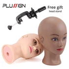 Голова манекена лысой с зажимом, женская голова манекена для изготовления париков, головной убор с отображением косметологии, голова манекена для практики макияжа