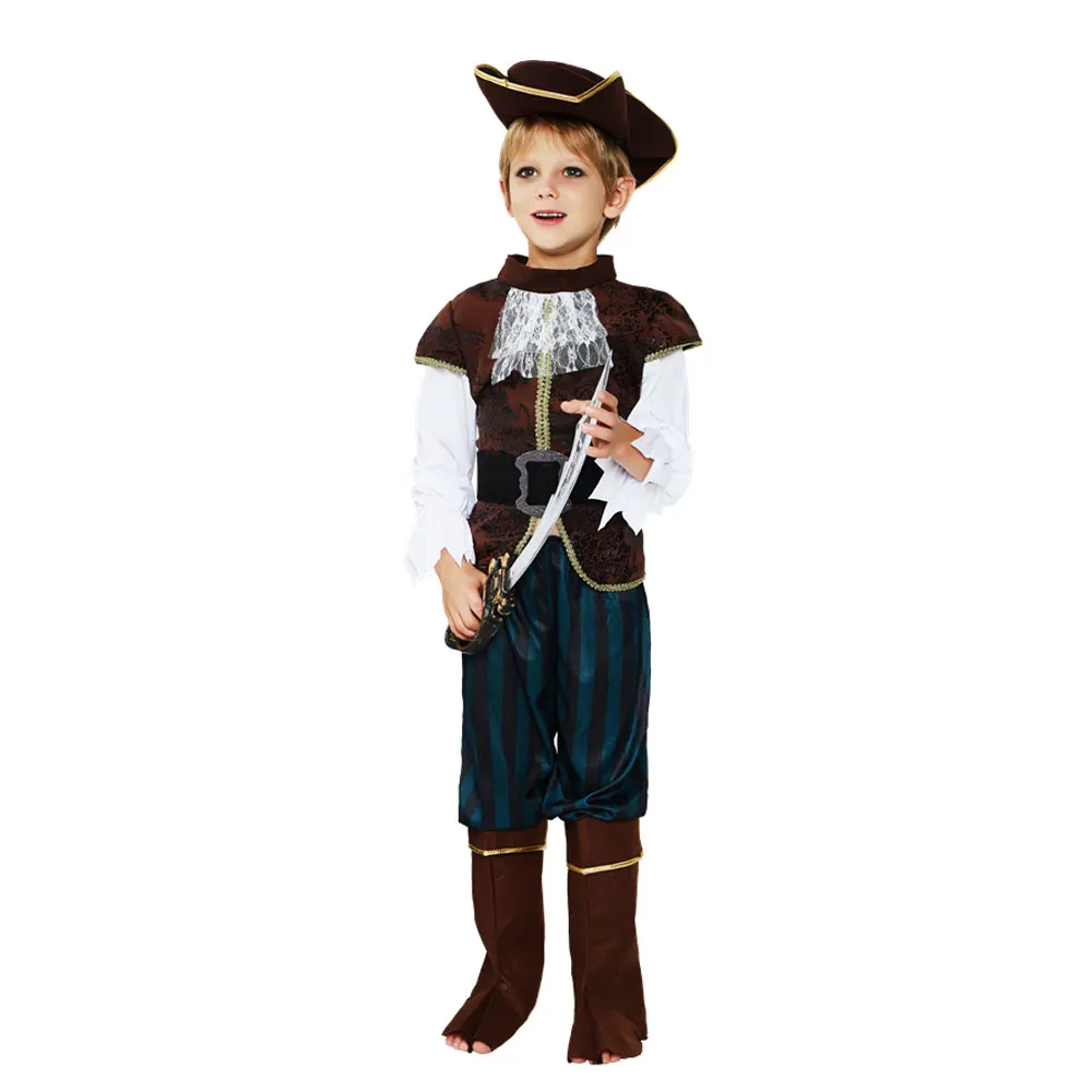 Umorden Fantasia Purim костюмы на Хэллоуин Детский Пиратский Костюм Corsair Buccaneer косплей для