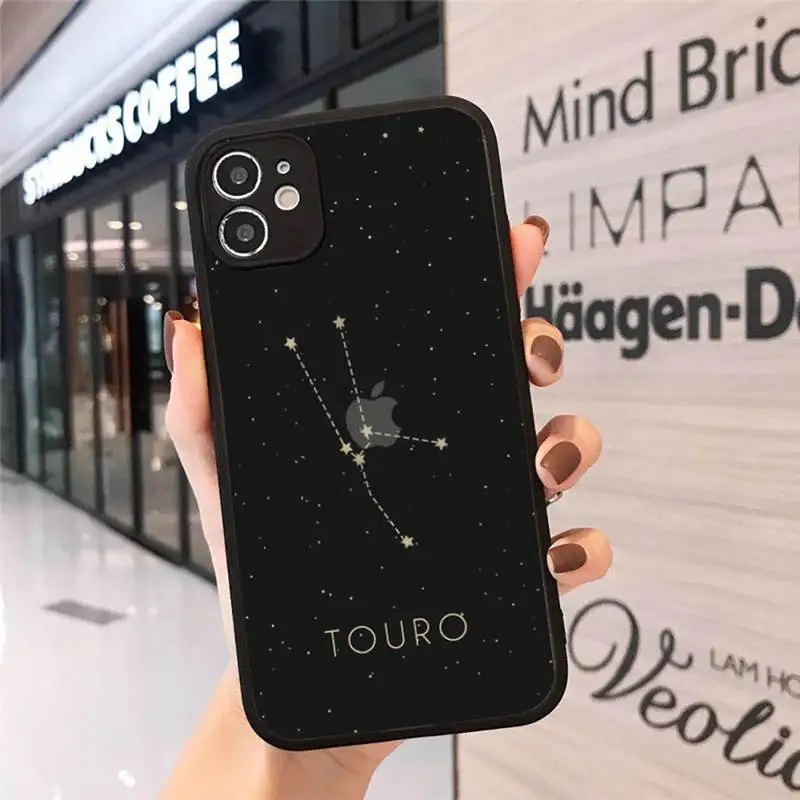 

12 constellations zodiac signs Phone Case Matte Transparent for iPhone 7 8 11 12 s mini pro X XS XR MAX Plus cover funda