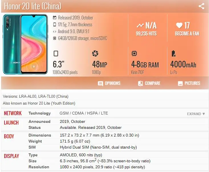 ЖК дисплей для Huawei Honor 20 lite (Китай) LRA AL00 TL00 Сенсорная панель экран дигитайзер с