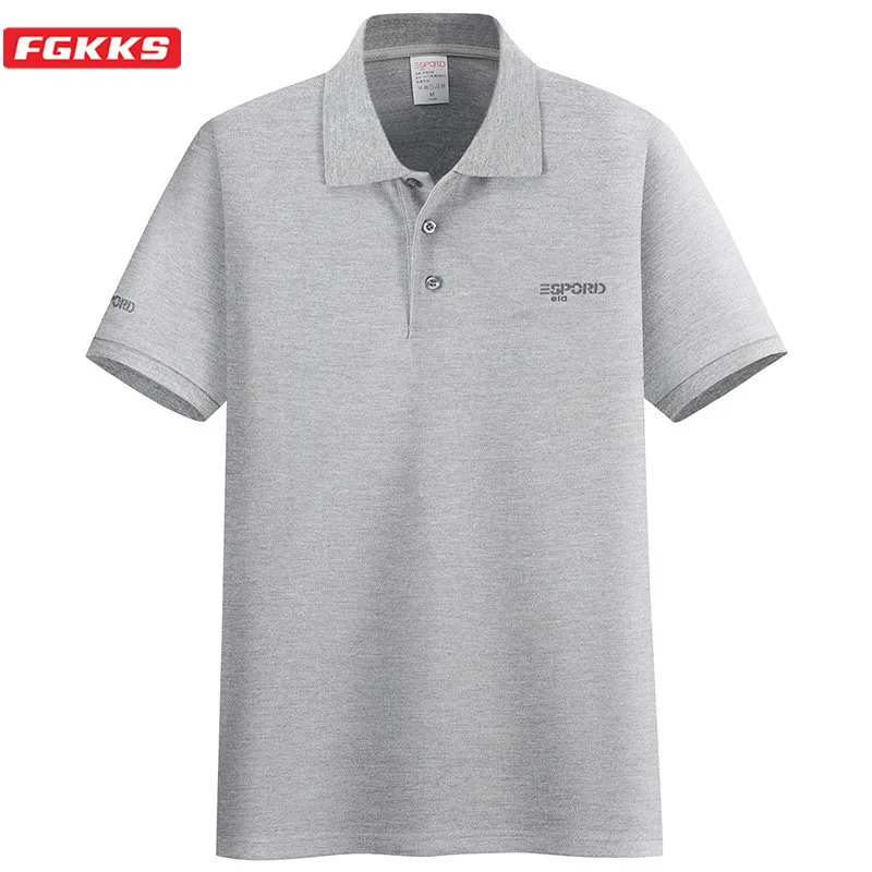 

FGKKS Quality Brand Men Fashion Polo Shirt Men Casual Wild Polo Shirt 100 % Cotton Lapel Short Sleeve Polo Shirt Male
