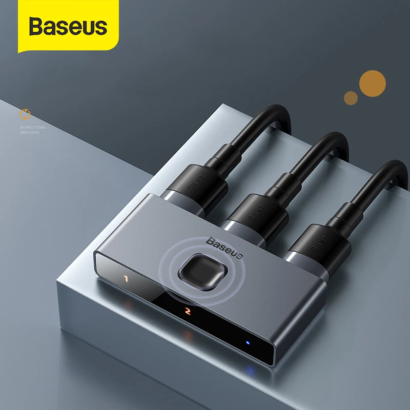 Переключатель Baseus HDMI-compat адаптер 4K HD переключатель конвертер 1x 2/2x1 двойного