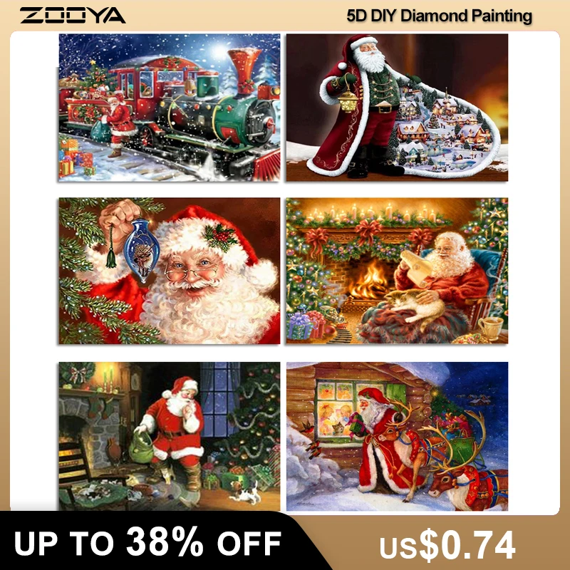 

ZOOYA 2019 NEW Diamond Art Christmas Diamond Embroidery 5D DIY Diamond Mosaic Pictures Rhinestone Painting Christmas Gifts R2993