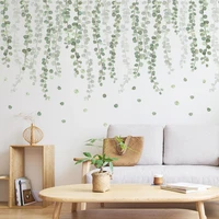 zerolife nordic green plant vine printed wall stickers for living room bedroom sofa background wall decor tropical leaves vinyl