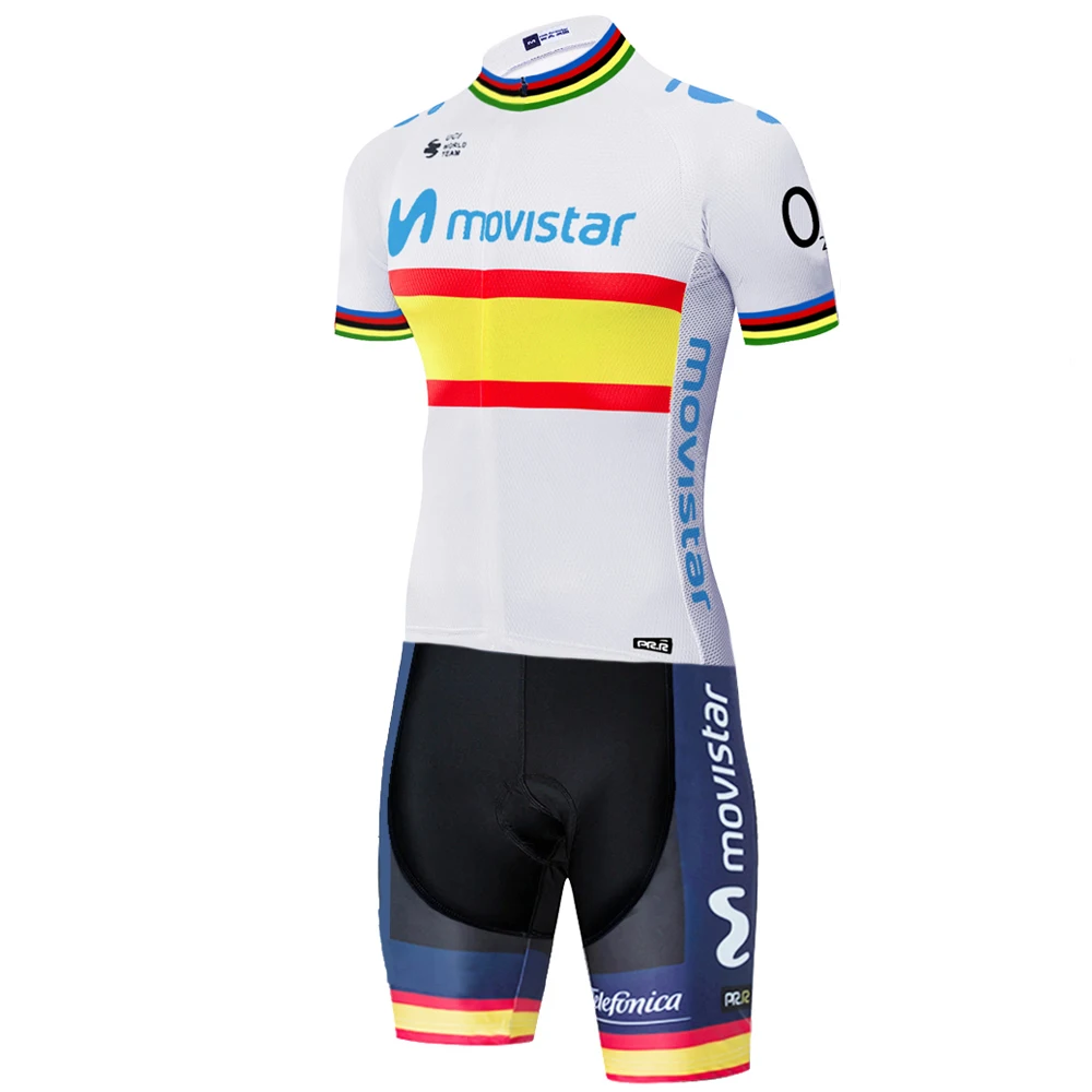 Командный велосипедный костюм Movistar одежда для велоспорта комбинезон спортивная