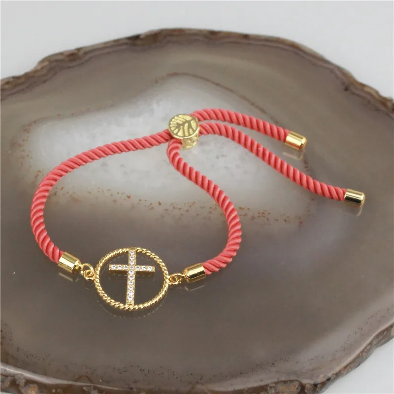 10 шт./лот новый дизайн cz браслет позолоченный религия/Крест/удача/Любовь Форма