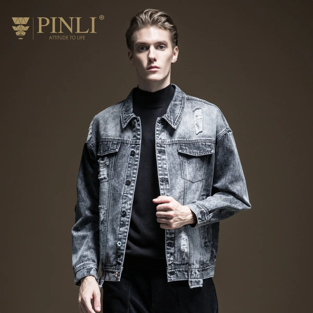 Jaqueta Masculino Limited Pinli Новинка осени 2019 Мужская одежда вышитая куртка с отверстиями
