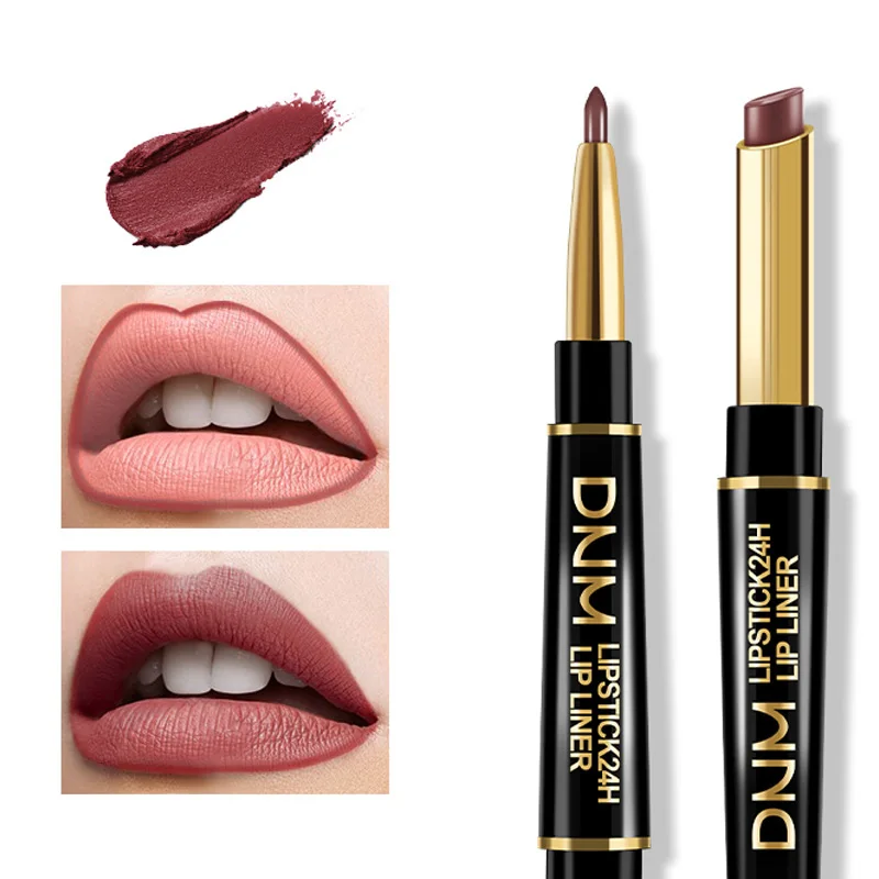 12 Цветов стойкая для губ подводка матовая губная помада двойная головка удобная