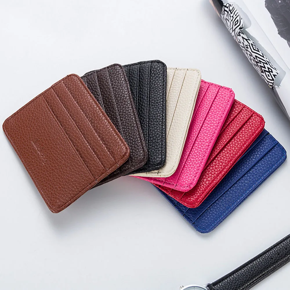 

Men Business Thin Cash ID Card Holder Pocket Slim Leather Wallet Coin Purse card case credit card wallet money wallet Unisex