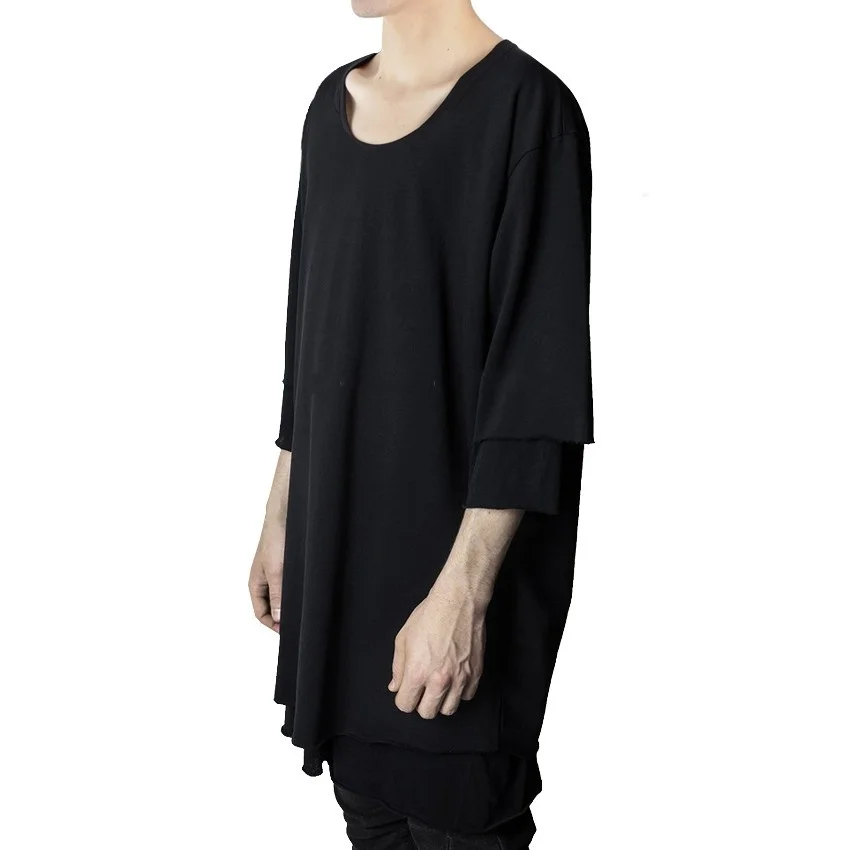 Одежда Новая мужская GD Парикмахерская модная двойная свободная футболка с пятью