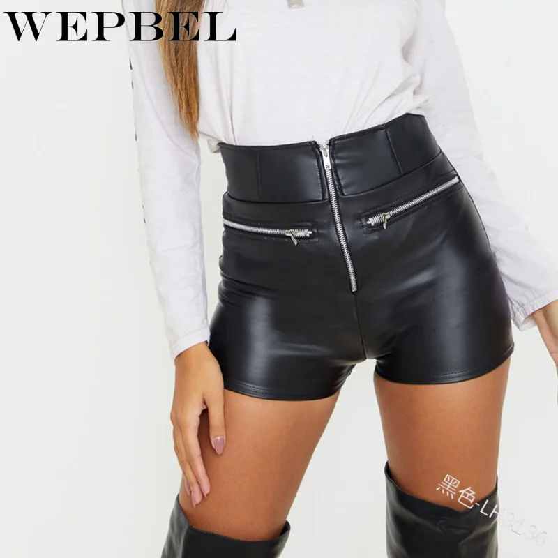 

WEPBEL Trunks Zipper Pants Push Up Short Pants Shorts Summer Fashion Women Solid Candy Color High Waist Tight Basic Shorts
