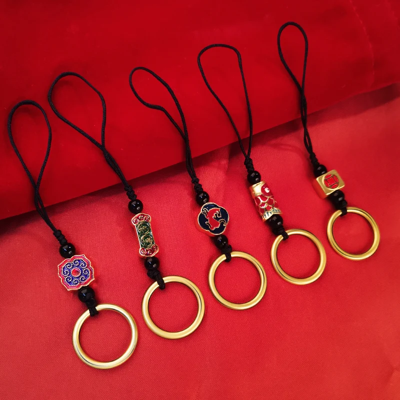 

Safe and wealthy Metal gold Ring Lanyard Strap For iPhone 13 Samsung Xiaomi USB Gadget Key Anti Lost Rope Cord Phone Accessories