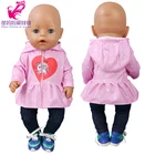 Одежда для кукол-младенцев 43 см, одежда на молнии из искусственной кожи, пальто для 17 дюймов 40 см, куртка для кукол-младенцев