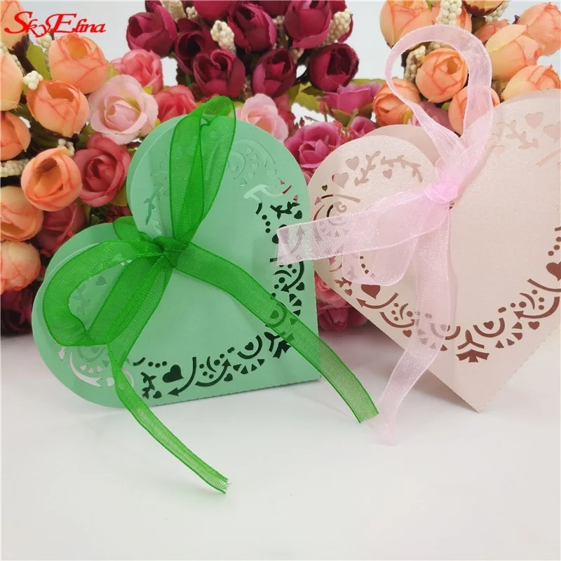 10/50 шт Любовь сердца конфетная Подарочная коробка коробочки для драже конфет