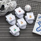 Носки женские с мультяшным рисунком, спортивные милые дизайнерские короткие носки с животным принтом медведя, уличный стиль