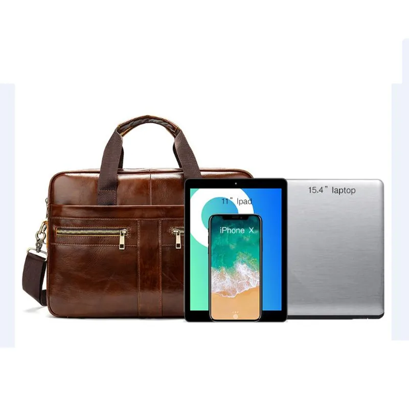 Мужской портфель из натуральной кожи сумка для ноутбука 15 6 дюйма Компьютерная