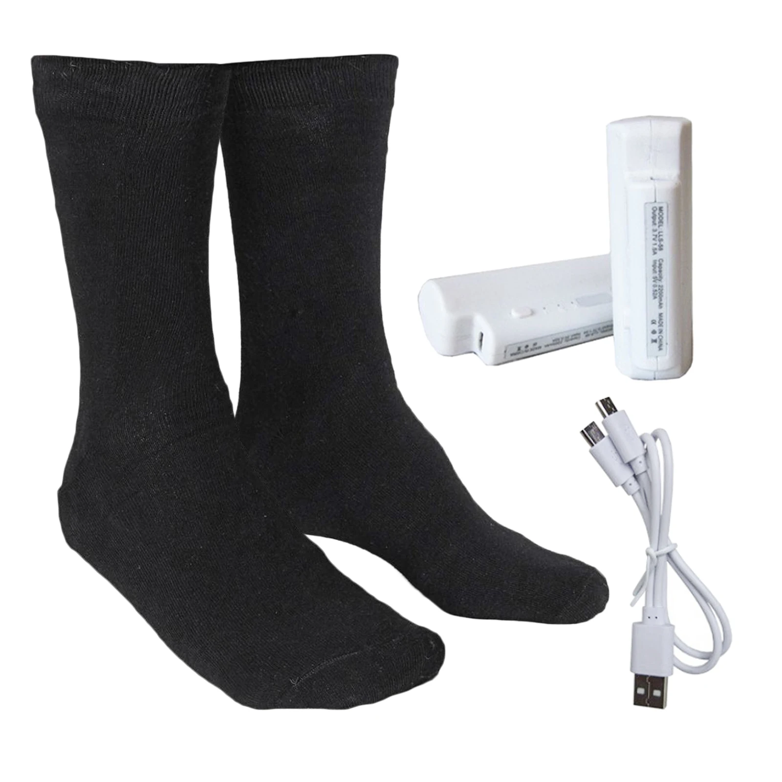 

Electric Heated Socks with Rechargeable Battery, Washable Heating Socks with 3 Adjustable Temperature Foot Warmer Black
