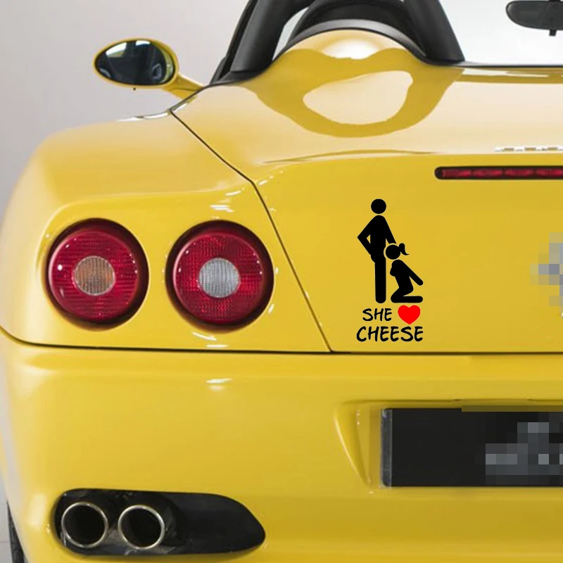 Женская и мужская виниловая наклейка с надписью She loves cheese|jdm sticker|fun stickersticker bomb |