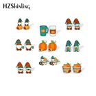 Новинка 2021, серьги-гвоздики в виде тыквы, искусство, эпоксидная фотография