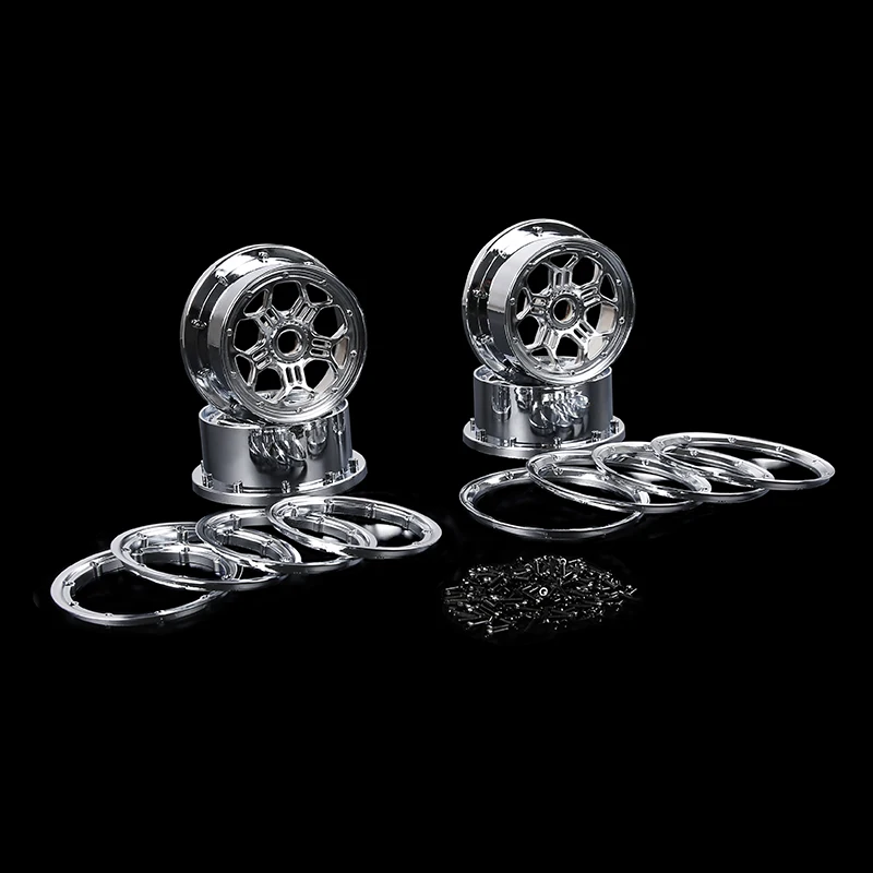 Фото Хромированная передняя и задняя Ступица с комплектом Beadlock для 1/5 ROFUN ROVAN LT KM X2 LOSI 5IVE T радиоуправляемые автомобильные Гоночные Игрушки детали №4