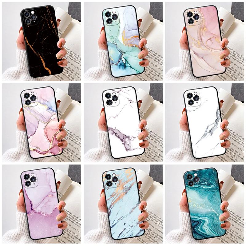 

Marble Crack Matte Phone Cases For iphone 12 mini 11 Pro Max Case Cover Silicone Soft TPU IMD Back