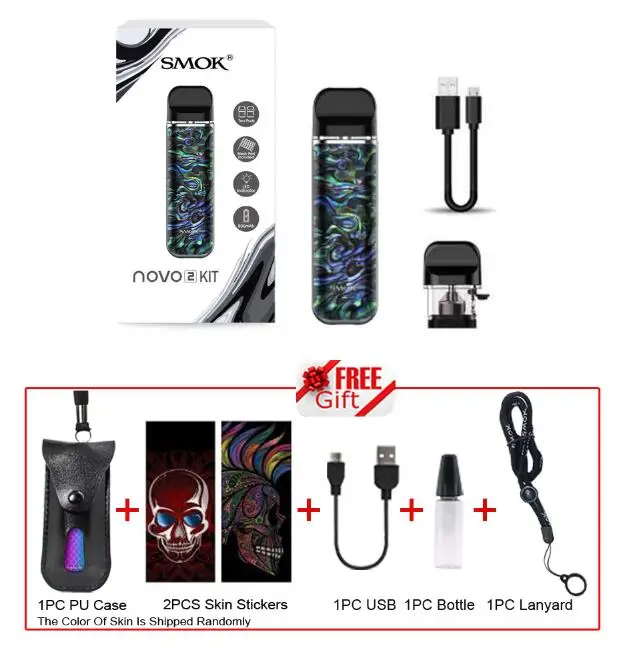 NOVO 2 Blue Shell SMOK Novo 2 комплект 800 мАч батарея электронная сигарета вейп мини Vape с картриджем Pod катушки атомайзер S NORD PRM40 - Цвет: NOVO 2 Blue Shell