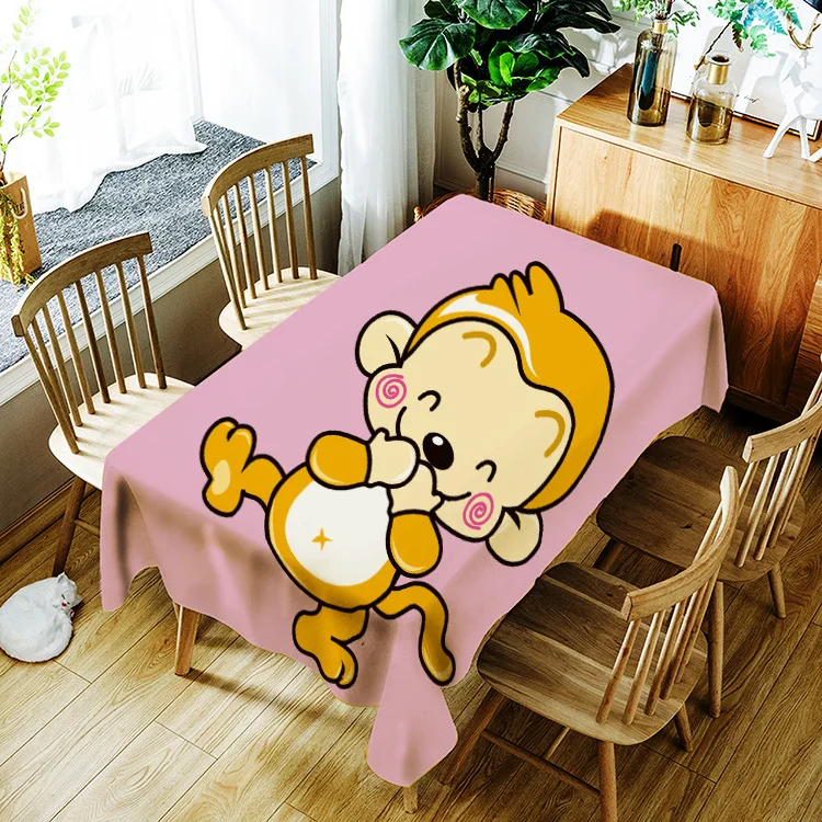

Washable waterproof printing cute girl pattern household tablecloth