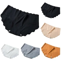 seamless sexy womens comfy mid waist stretchy plain underwear soft 3pcs sets knickers ice panties slip silk