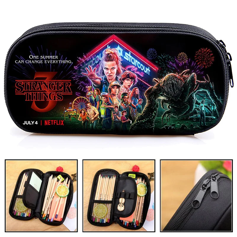 

Childs Handbags TV Show Stranger Things Kids Pencil Case Students Stationery Bag Pencil Holder New Boy Girls Pencil Holder Gift