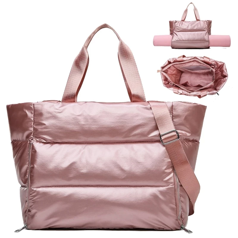 

Women Gym Sports Bag Waterproof Swimming Yoga Mat Pink Weekend Travel Duffle Bags for Women Sport Fitness Shoulder Handbag