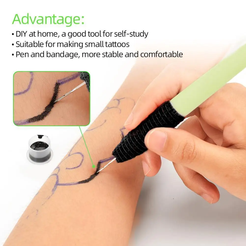 

2021 New 1Set Tattoo Pen Hnadmade Poke Stick Tattoo Hand Kit Safe Accessories Poke Diy Body Art For Stick Tattoo Tool Tatto V0R0