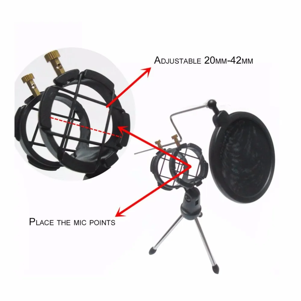 Регулируемый студийный Штатив для микрофона складной настольный держатель с