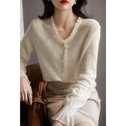 Высококачественный модный дизайнерский однотонный Кардиган с длинным рукавом