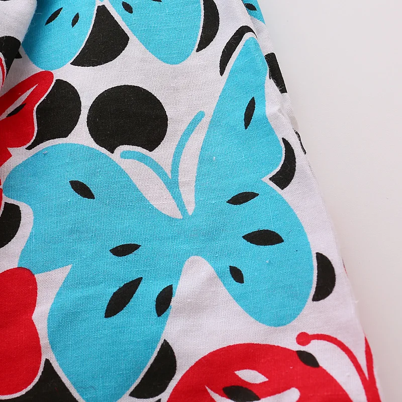 

OFCS New Kids Sleeveless Dresses Baby Girls Flower Printed Dot Princess Dress Summer Children Clothing Girl Cotton Elegant Dress