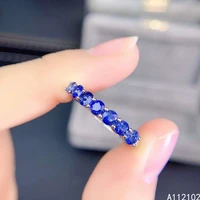 kjjeaxcmy fine jewelry s925 sterling silver inlaid natural sapphire new girl vintage ring support test chinese style with box
