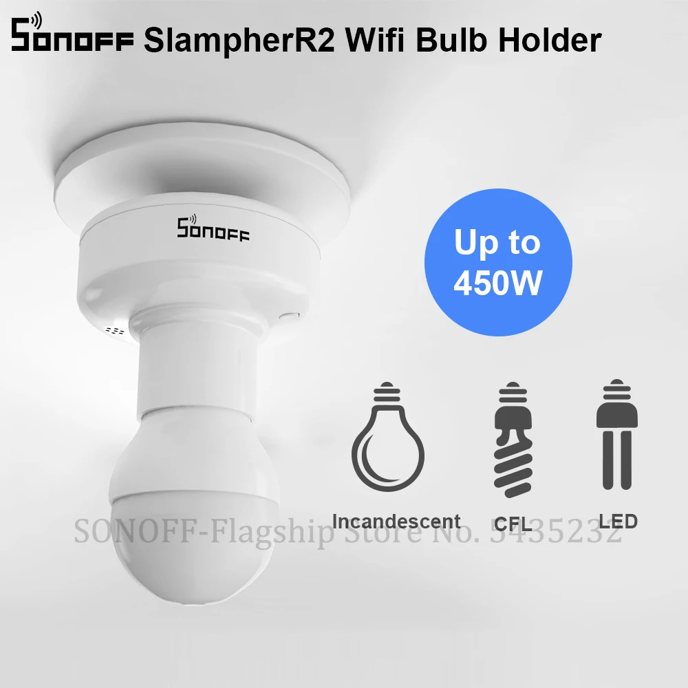Itead SONOFF Slampher R2 WiFi умный светодиодный светильник держатель лампы E27 беспроводной