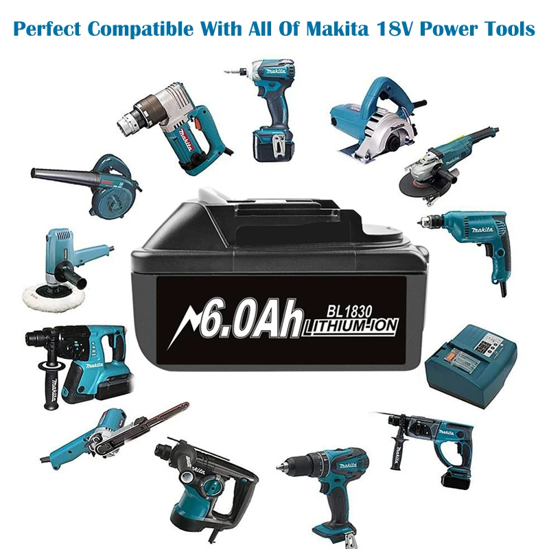 Набор сменных литиевых батарей Bonacell 18 в 4000 мАч BL1830 для дрели Makita LXT400 194205-3 194309-1 BL1815