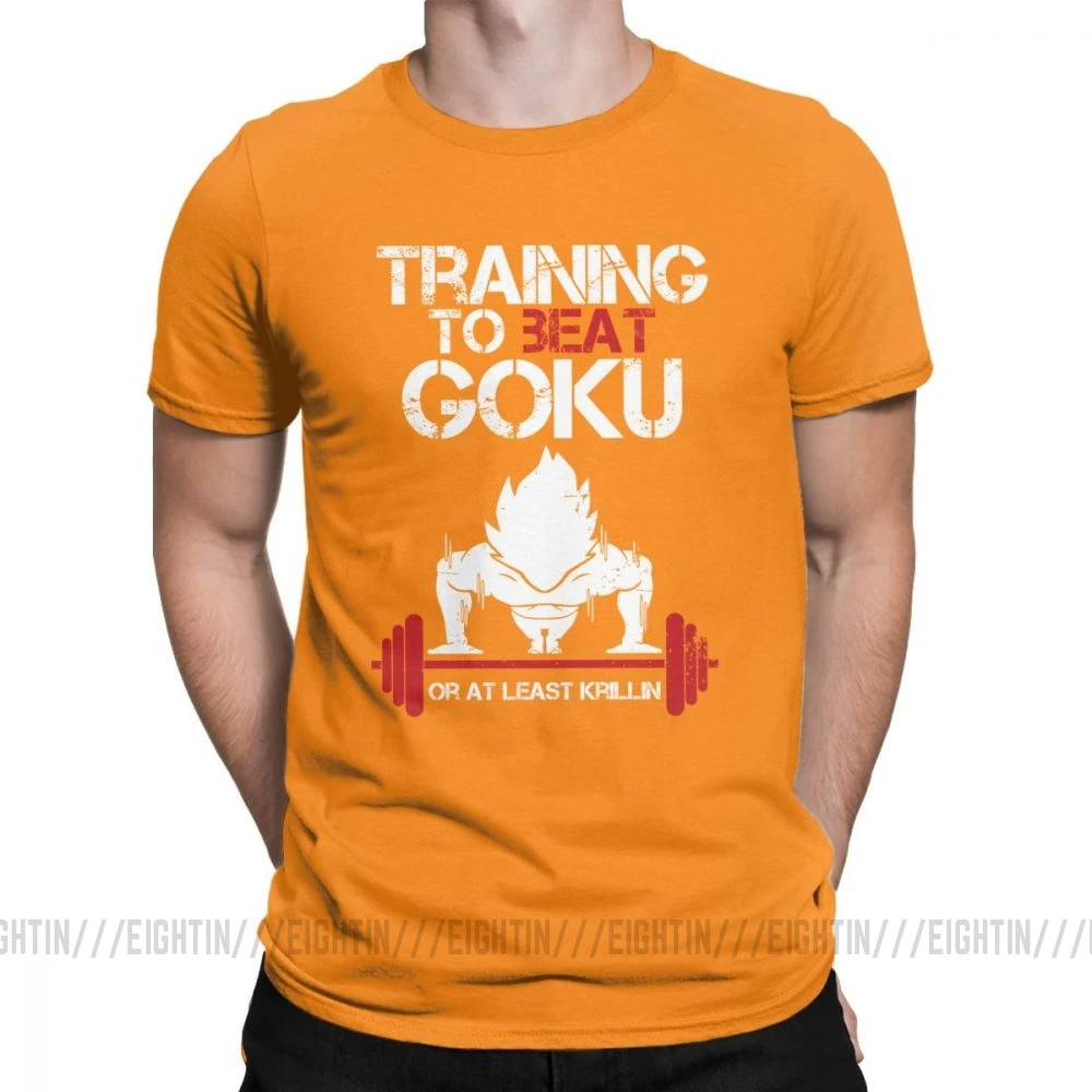 Оранжевый Супер Saiyan Goku, тренировочная футболка для спортзала, Dragon Ball, бодибилдинг, футболки для взрослых, хлопок, футболки с круглым вырезом и короткими рукавами, футболка - Цвет: Оранжевый