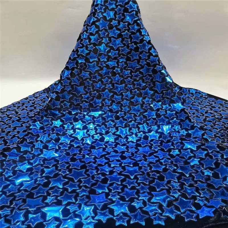 Африканская бархатная кружевная ткань 2020 Королевский синий Высококачественный