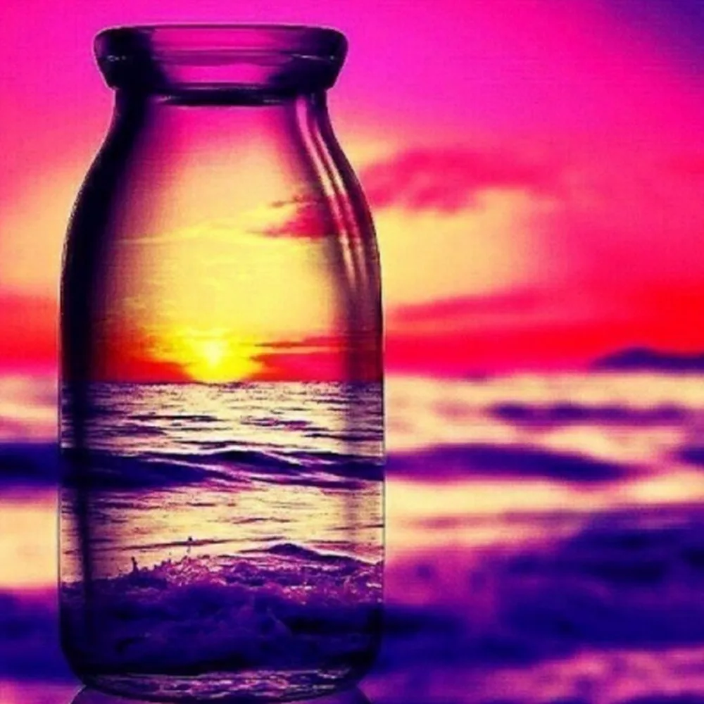 

Full Drill Scenery Glass Bottle Diamond Painting Embroidery Cross Stitch Kit Kids Handmade Mosaic Rhinestone Picture Home Decor