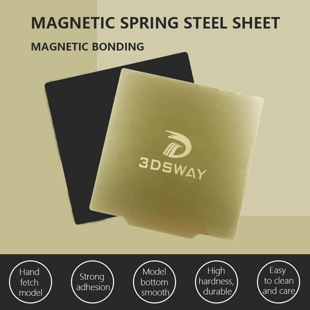 

3DSWAY 3D Printer Parts Removal Spring Steel Sheet PEI+Magnetic Flex Base Plate 220mm 310mm Hot Bed Sticker for CR10 Ender 3
